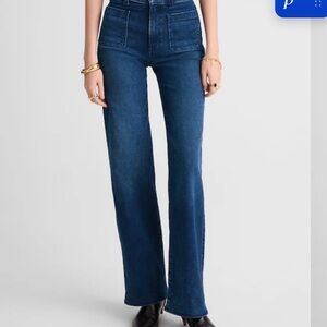 Madewell Emmett Wide Leg High-Waist Dark Blue Wide Leg Jeans